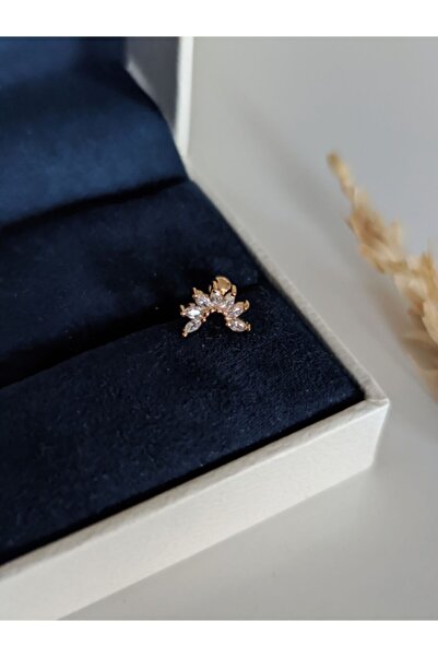SU PERİSİ TAKI BİJUTERİ Cerrahi Çelik Gold Zirkon Güneş Model Piercing Tragus