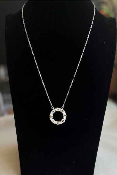 MODA قلادة كابريا مارك ستون X لون ذهبي 45 سم مقاومة للتشوه