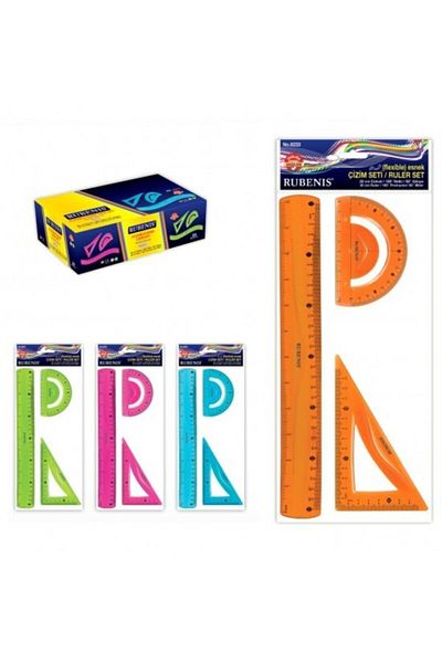 Rubenis Set de rigle flexibile pentru desen albastru