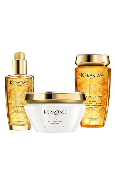 Kerastase Bain Şampuan 250 Ml + Elixir Ultime Le Masque 200 Ml + L'huile Originale Bakım Yağı 100