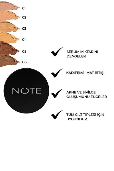 NOTE Luminous Silk Cream Powder Patakrem Powder Foundation 06 Dark Honey