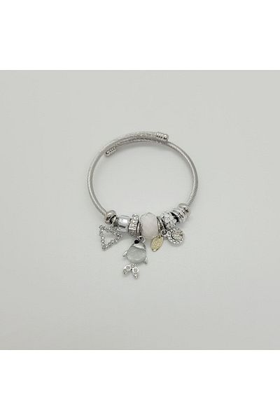 ozgurca aksesuar White Fish Charm Steel Bracelet