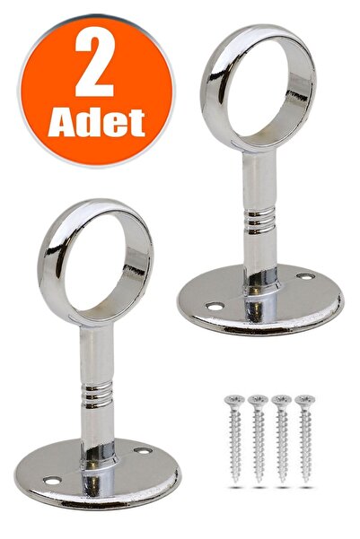 Badem10 Boru Askı Flanşı Açık Ağız Daire Dolap Içi Gardırop Elbise Askı Apara...