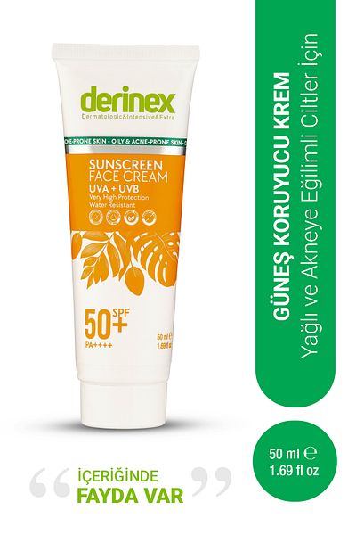 derinex SPF 50 Sunscreen - 50 ml for Oily & Acne-prone Skin