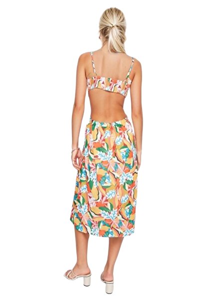 Cassime Πορτοκαλί λουράκι γυναικείο φόρεμα για πάρτι - Λεπτομερές σχέδιο