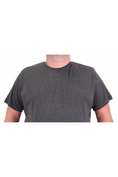 MocGrande Large Size Men's T-shirt - Lycra, Zero Collar, Anthracite Melange 11160