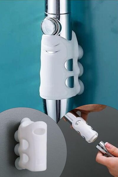 safestore 7 Vantuzlu Su Geçirmeyen Kancalı Banyo Duş Başlığı Askı Tutucu Sili...