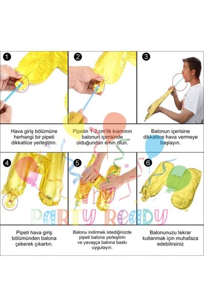 mypartyready Erkek Bebek Ilk Dişim Partisi Folyo Helyum Balon Mavi Renk 24'' Dişim Çıktı Partisi Diş Buğdayı Süsü