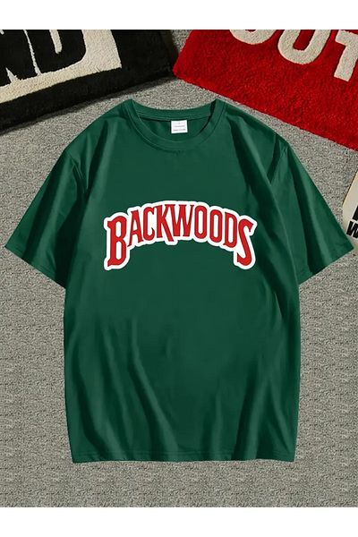 PALPİTO Ανδρικό μπλουζάκι με στάμπα Nefti Green BackWoods