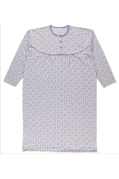 İLHANLAR Women's long-sleeved winter King mother nightgown