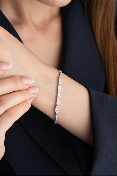 Silvano Jewelry 925 Ayar Gümüş Baget Trend Bileklik
