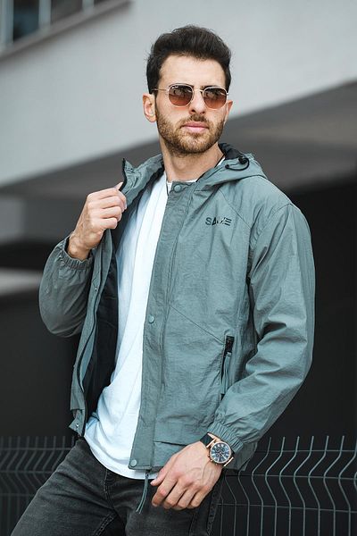 Oksit Ανδρικό εποχιακό παλτό Slim Fit - Save Printed, Αδιάβροχο, Αδιάβροχο