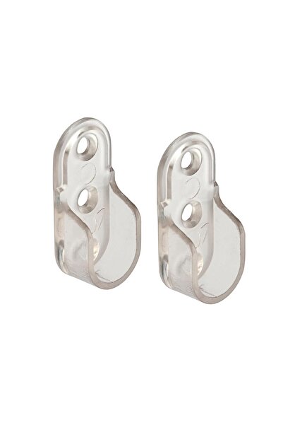 Badem10 Mobilya Boru Askı Oval Dolap Içi Elbise Boru Asma Aparatı Plastik Aparat Flanşı 45 Mm (2 ADET)