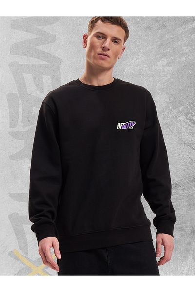 WEARTEX Unisex Oversize Reality Printed Crew Neck Sweatshirt Hoodie