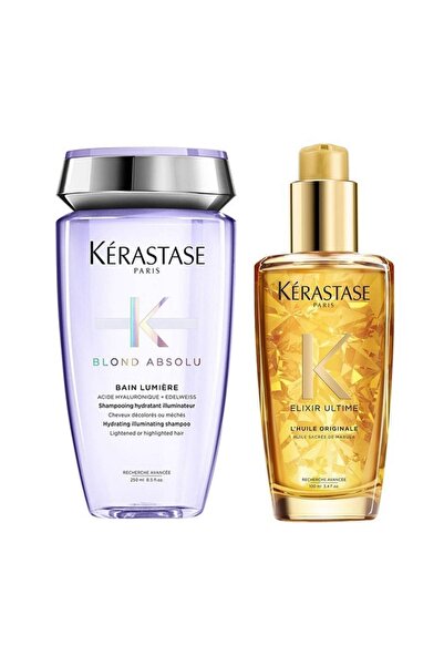 Kerastase شامبو بلوند أبسولو باين لوميير 250 مل + زيت العناية 100 مل