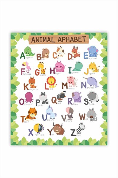 MSticker ملصق حائط لغرفة الأطفال باللغة الإنجليزية مع حيوانات مقاس 50-70 سم