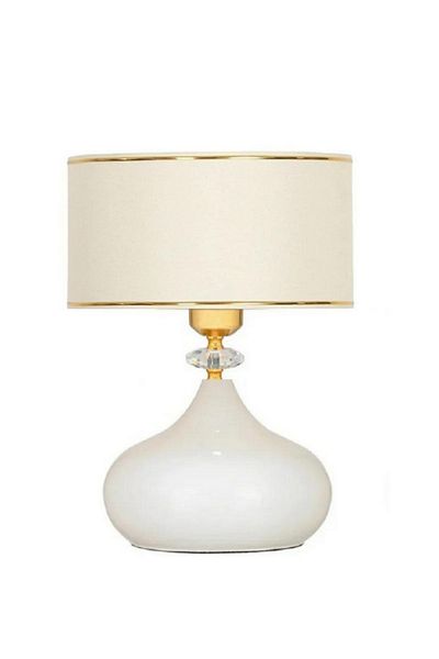 571 Store Beige Crystal Stone Ellipse Table Lamp Fabric