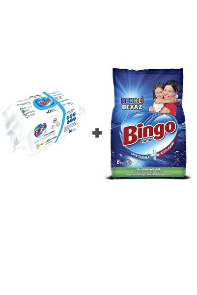 Bingo Beyaz Sabun Katkılı Yüzey Temizlik Havlusu 96 Lı& Çamaşır Deterjanı Renkliler Ve Beyazlar 6 Kg