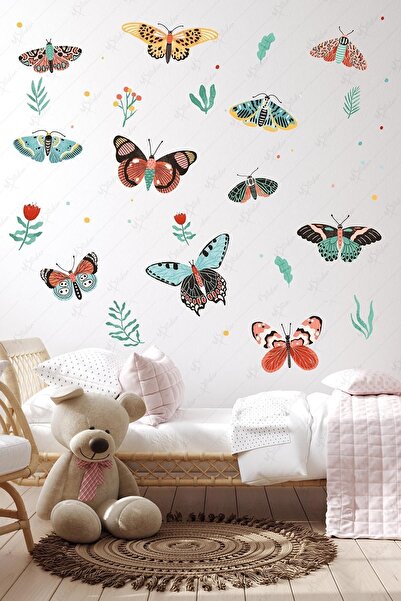 MSticker مجموعة ملصقات الفراشات الغريبة، مجموعة ملصقات زجاجية للحائط على شكل ...