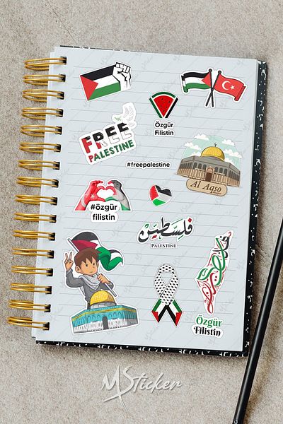 MSticker مجموعة ملصقات فلسطين الحرة - مجموعة ملصقات تحت عنوان فلسطين الحرة - دعم فلسطين