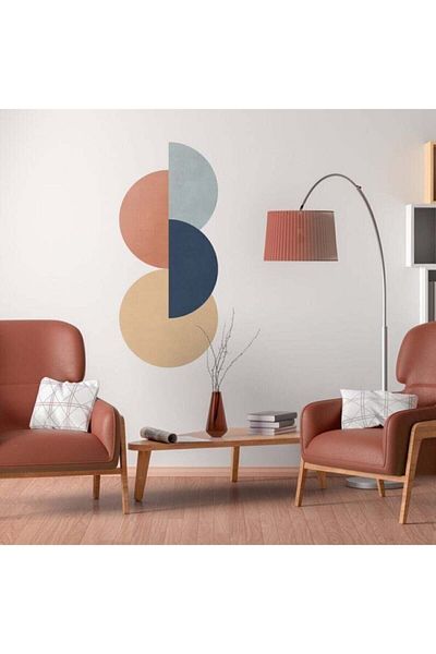 BaskıKazanı Sim Design - Autocolant de perete cu model cerc - Simtasarım-618