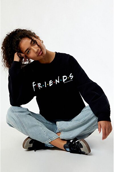 SELENA BUTİK Unisex mikina s kulatým výstřihem Friends černá