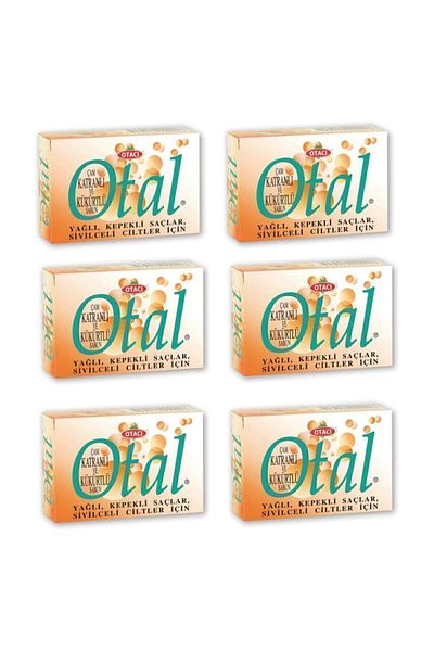 Otacı Otal Pine Tar and Sulfur Soap 80 Gr 6 Pieces - For Oily Dandruff and Acne-Prone Skin
