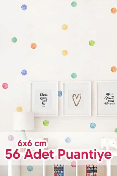 MSticker Autocolant de perete pentru camera bebelușului pentru copii cu modele de buline colorate