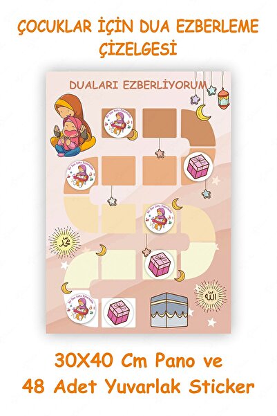 MSticker Dua Ezberleme Çizelgesi Dua Ezberlemenin Eğlenceli Hali Sticker Seti