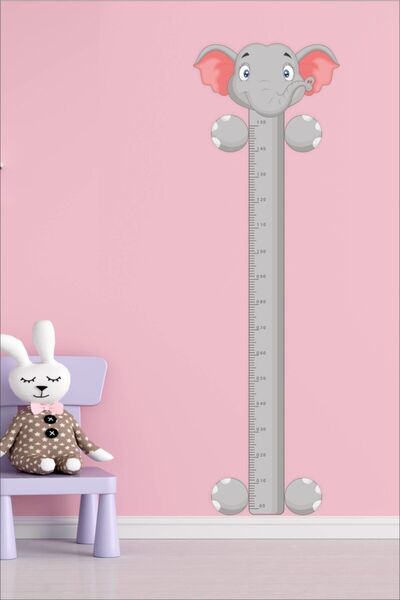 MSticker Çocuk Odası Filli Boy Cetvel Sticker 85x185cm