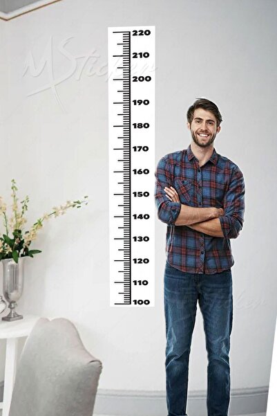 MSticker Yetişkinler için Boy Cetveli Stickerı - Yetişkin Boy Cetveli Tüm Yüzeylere Yapışır