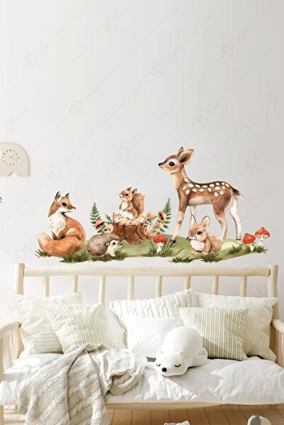 MSticker Ormanda Ceylan Ve Arkadaşları Sticker Seti Çocuk Bebek Odası Sticker