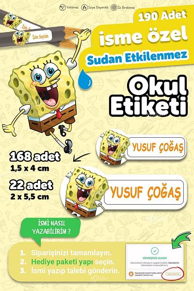 MSticker علامة المدرسة القلم دفتر العلامة اسم مخصص ملصق قابل للكتابة 190 قطعة
