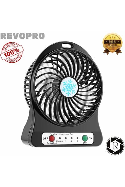 REVOPRO Masa Üstü 3 Kademeli Ve Araç Şarjlı Mini Vantilatör Fan Pervane