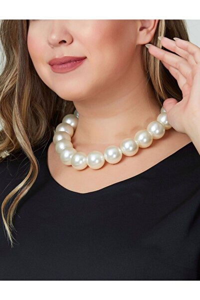 X-Lady Accessories Kadın Kemik Büyük Incili Şık Kolye