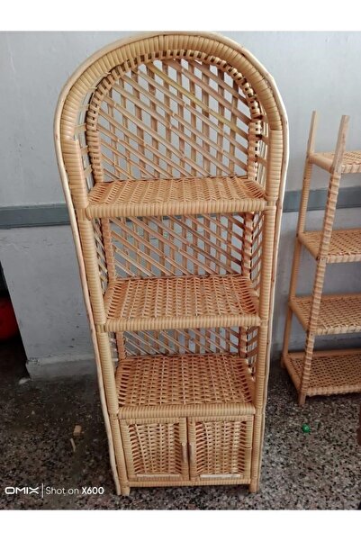 universe desing Plastik Hasır Örme 4 Raflı 1 Kapaklı Kitaplık