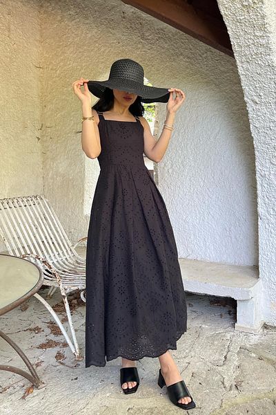 Seda Yalçın Atelier Brode Rochie Neagră - Detaliat Bretele