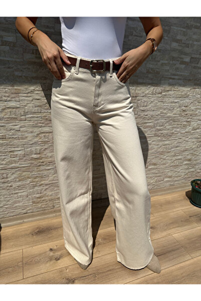 Parla moda KREM BOL PAÇA PANTOLON