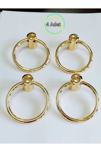 ELMA TASARIM Mânere de sertar pentru dulap modern de lux Ring Aur (4 buc.)