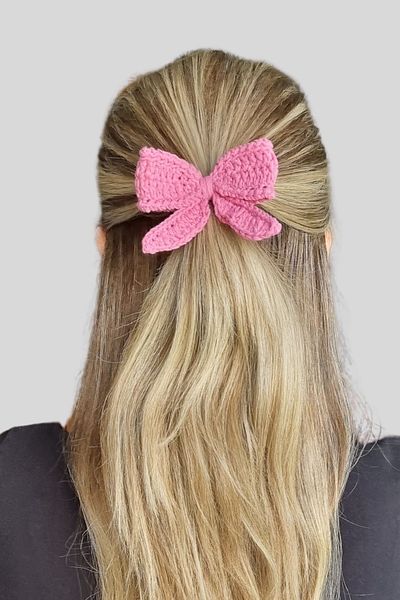 KRIMO Knitted Elastic Women's Hair Clip - Bow