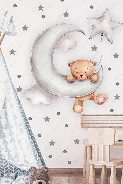 MSticker Set de autocolante pentru cameră pentru copii, ursuleț drăguț balans...