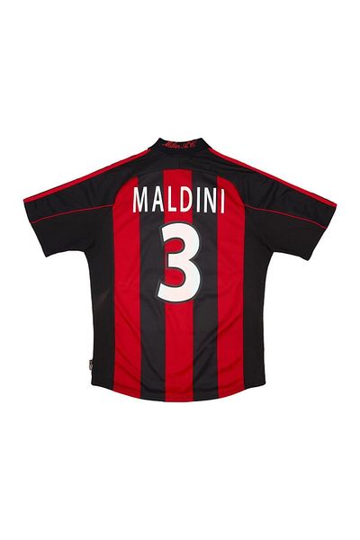 Bytrendyman Retro Maldini Champions League - Coat of Arms Football Jersey Milan