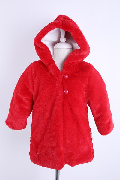 Babyhola Baby Girl Cotton Lined Cone Hooded Plush Coat Winter 13622