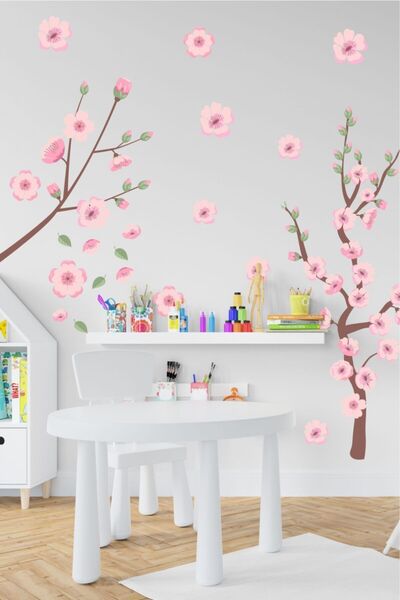 MSticker Dalda Şakayıklar Ve Yapraklar Çocuk Bebek Odası Sticker Seti