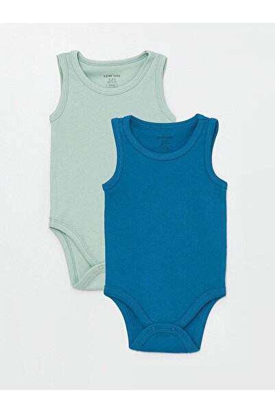 LC Waikiki LCW baby Açık Yeşil Bisiklet Yaka Basic Erkek Bebek Çıtçıtlı Body ...