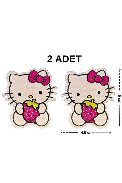 Megas Etiket Ütü ile Yapışan Hello Kitty Dokuma Arma/Yama