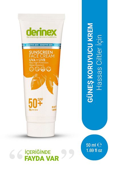 derinex Cream Colored SPF 50 Sunscreen - 50ml For Sensitive Skin