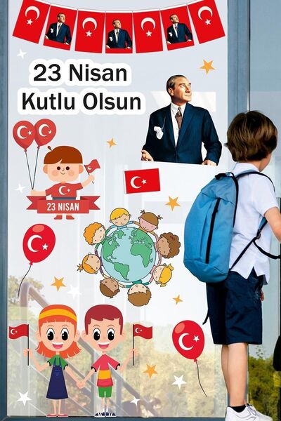 MSticker 23 Nisan Sticker Seti,23 Nisan Kutlu Olsun Çocuk Bayramı Okul Sticke...