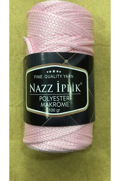 nazziplik NAZZ 100 γραμμάρια μονόχρωμο ανοιχτό ροζ πολυεστερικό νήμα μακραμέ