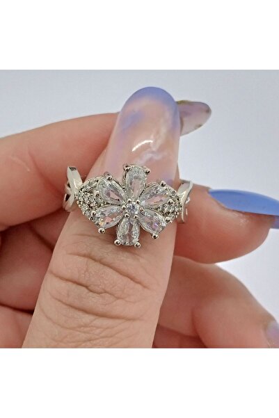 Ödül Moda خاتم من الفولاذ الفضي بحجر الزركون الزركوني قابل للتعديل